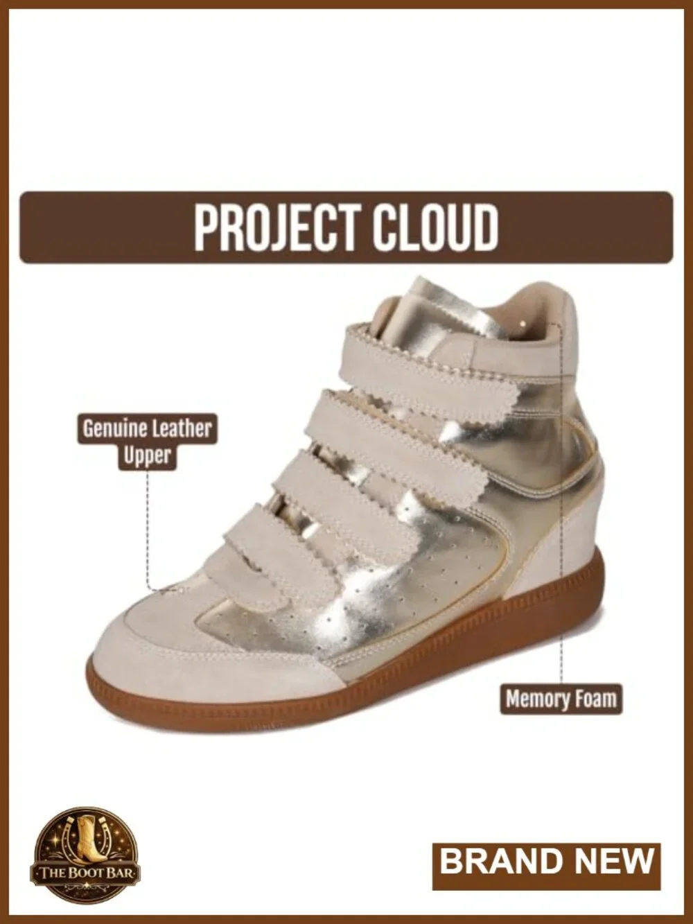 Women's Wedge Sneakers - Memory Foam Insole, Lightweight, Platform Hi-Top